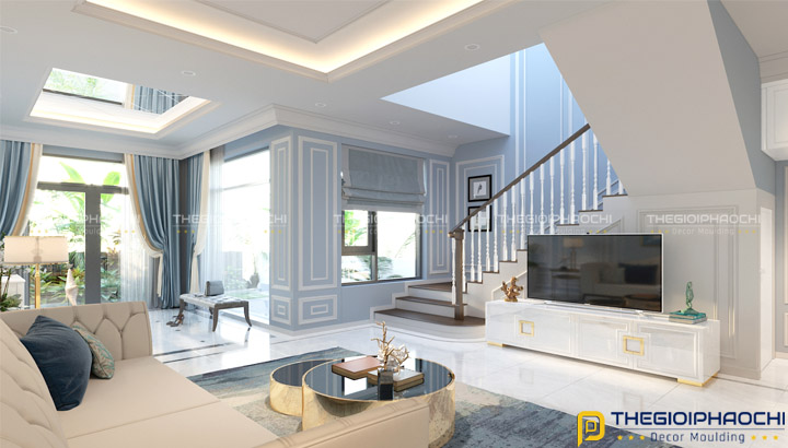 phào chỉ hàn quốc trang trí phòng khách